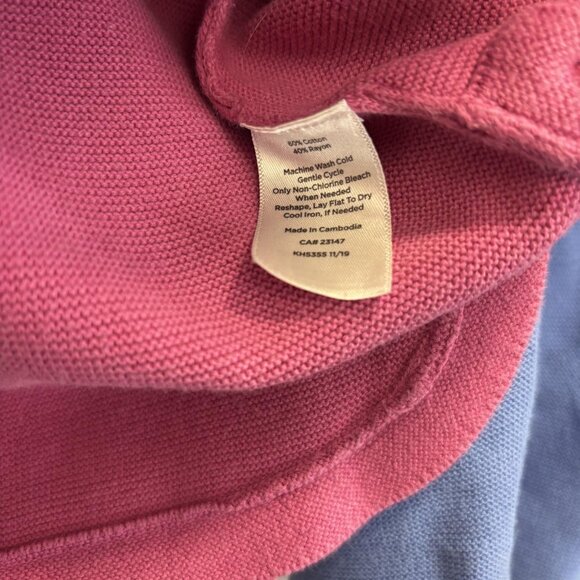 Lot of 2 Talbots Knit Sweater Womens Medium Blue Pink Button Hem Top Long Sleeve - Picture 14 of 16